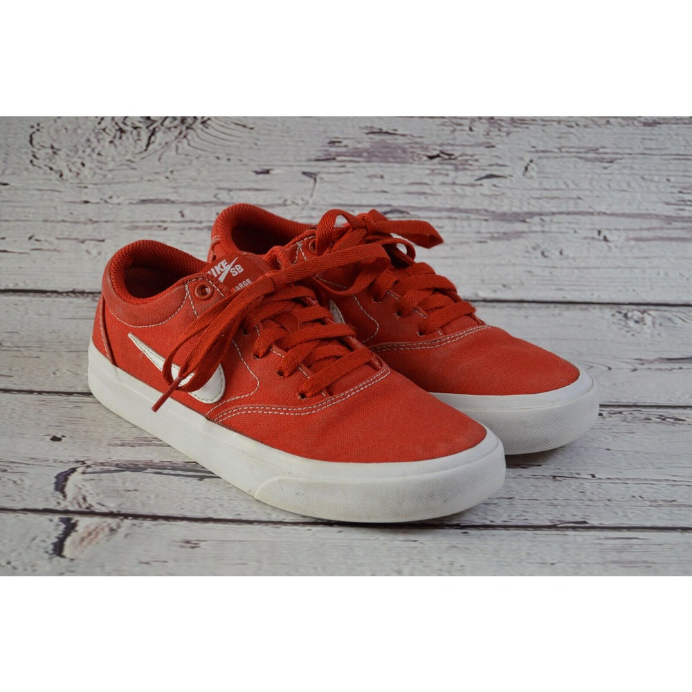 Nike SB Canvas Skateboarding Shoes Big Kids Size 4.5 Red Pre-Owned